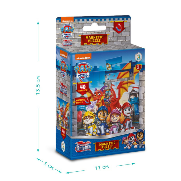 Puzzle magnetic "Cavalerii salvatori", seria Patrula cățelușilor, 40 elem.