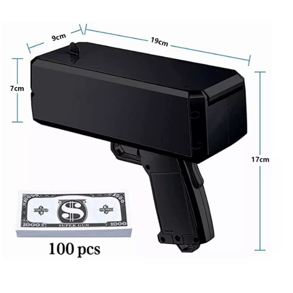 Pistol cu bani electric, 100 de bancnote