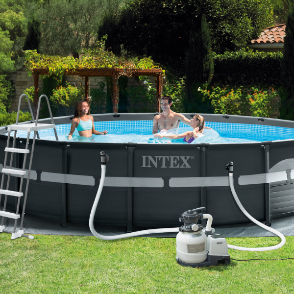 INTEX Pompă de filtrare cu nisip “Krystal Clear SX2100 Plus”, rezervor de nisip 23kg, capacitate 7900 L/h, cu Wi-Fi