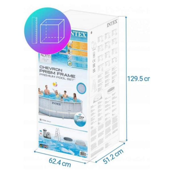 INTEX, CHEVRON PRISM FRAME PREMIUM POOL, 488 x 122 см, 19156Л, металлический каркас