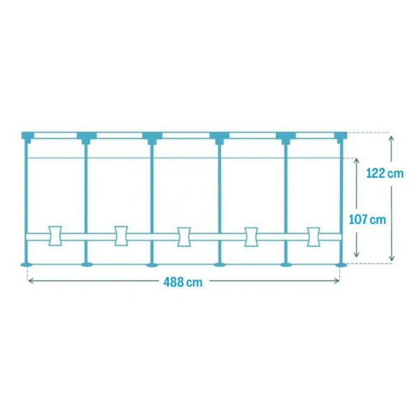 INTEX, CHEVRON PRISM FRAME PREMIUM POOL, 488 x 122 см, 19156Л, металлический каркас
