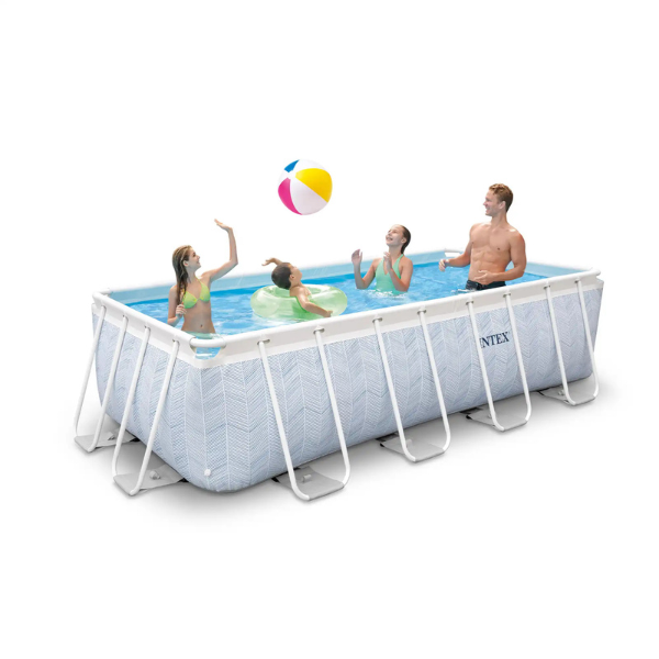 INTEX, CHEVRON PRISM FRAME RECTANGULAR POOL, 400x200x100 см, 6836Л, металлический каркас, с фильтрующим насосом