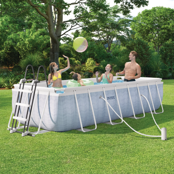 INTEX, CHEVRON PRISM FRAME RECTANGULAR POOL, 400x200x100 см, 6836Л, металлический каркас, с фильтрующим насосом