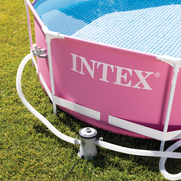 INTEX Бассейн Metal Frame Pink 244х76см, 2843Л, металлический каркас