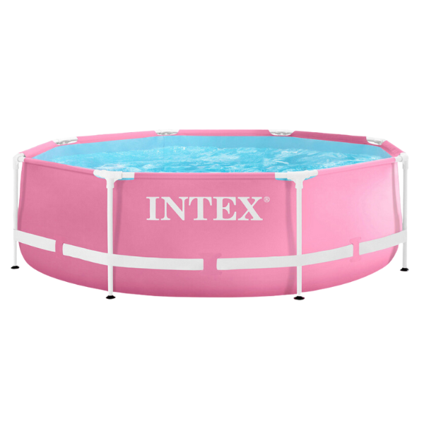 INTEX Бассейн Metal Frame Pink 244х76см, 2843Л, металлический каркас