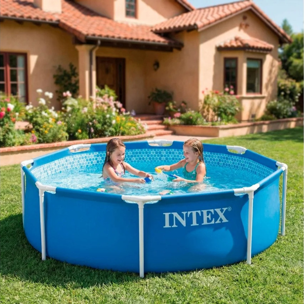 INTEX Бассейн Metal Frame Blue 244х76 см, 2843Л, металлический каркас
