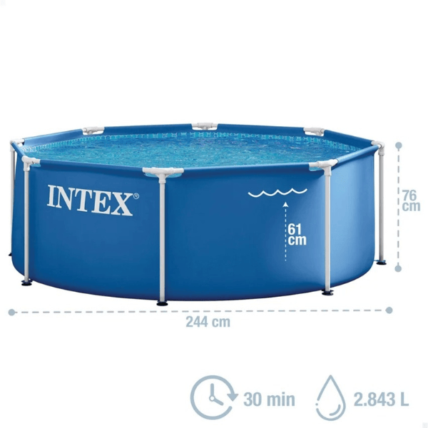 INTEX Бассейн Metal Frame Blue 244х76 см, 2843Л, металлический каркас