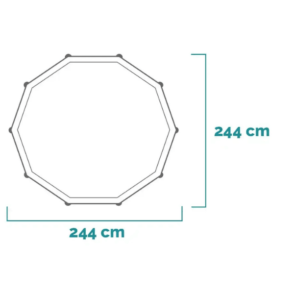 INTEX Бассейн Metal Frame Blue 244х76 см, 2843Л, металлический каркас