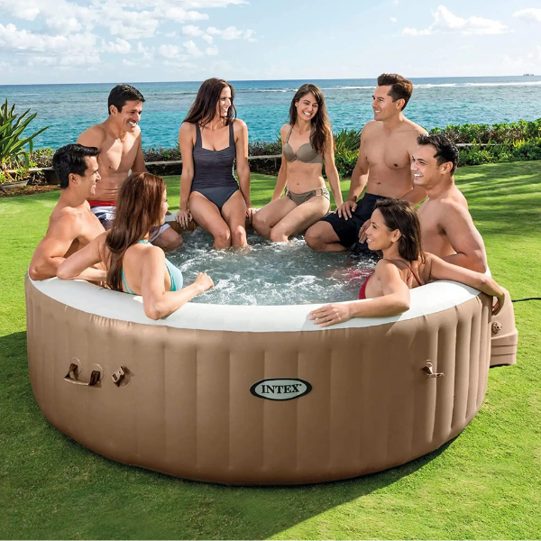 INTEX Надувной СПА джакузи “Sahara Tan Round Bubble Spa” 236х71см, 1339Л, 8-и местный
