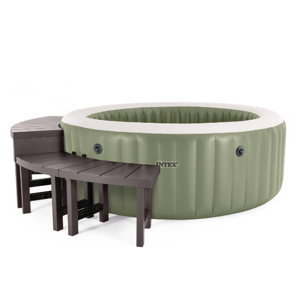INTEX Надувной СПА джакузи “Bubble Massage” 196х71см, 795Л, 4-х местный, оливковый