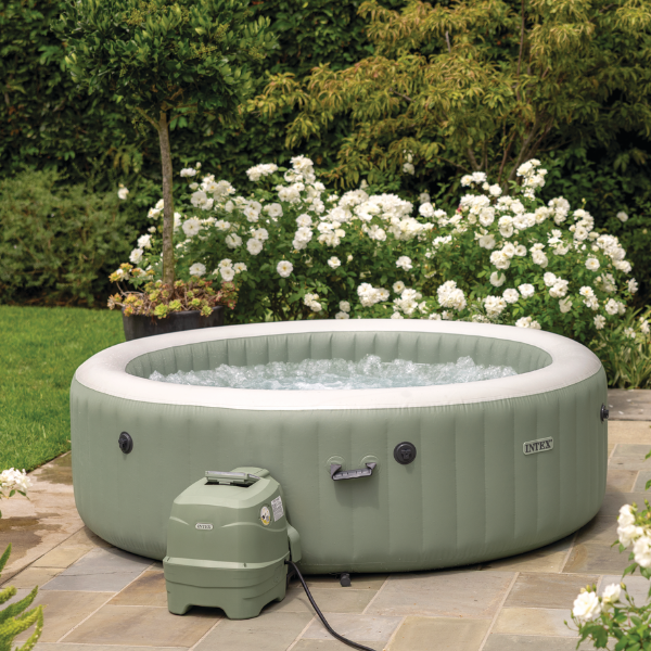 INTEX Надувной СПА джакузи “Bubble Massage” 196х71см, 795Л, 4-х местный, оливковый