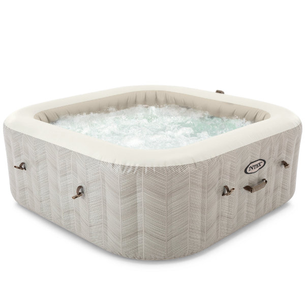 INTEX Надувной СПА джакузи “Chevron Deluxe Square Bubble” 173х71см, 795Л, 4-х местный
