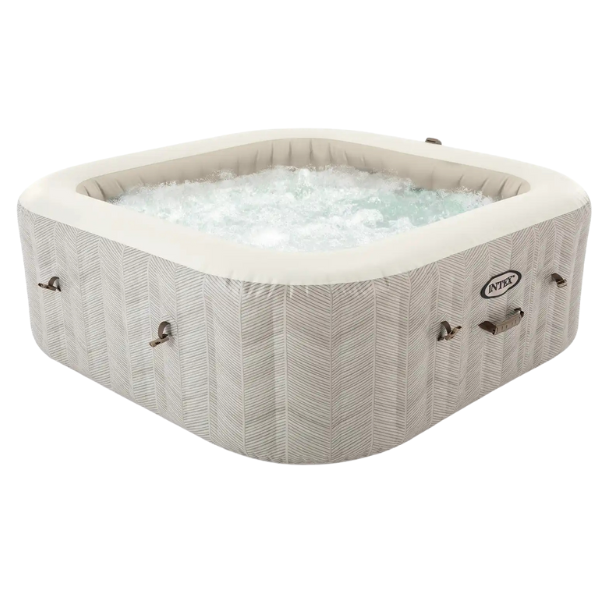 INTEX Надувной СПА джакузи “Chevron Deluxe Square Bubble” 193х71см, 1098Л, 6-и местный