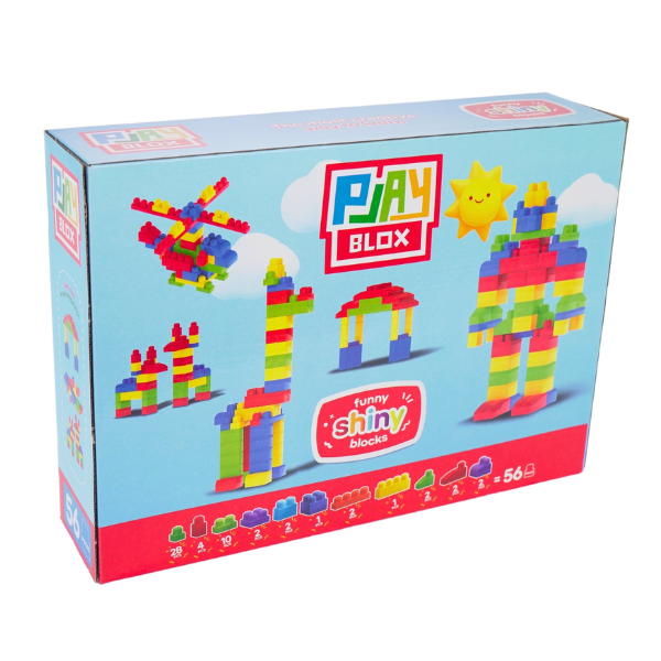 Set de construcție cu blocuri strălucitoare "Play Blox", 56 piese