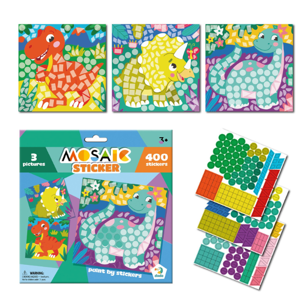 Mozaic cu abțibilduri "Dinozauri", 400 elem.