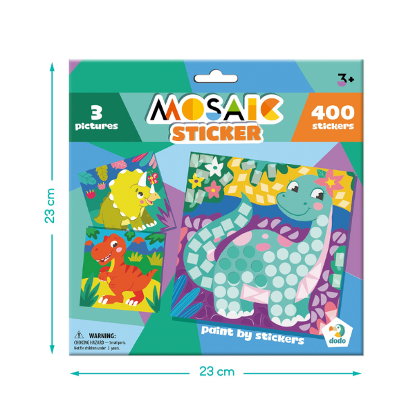 Mozaic cu abțibilduri "Dinozauri", 400 elem.