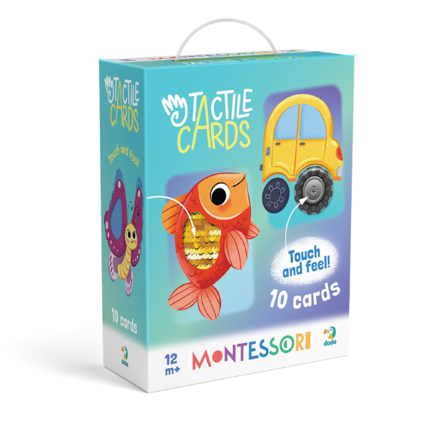 Set de carduri cu elemente tactile Montessori „La plimbare”
