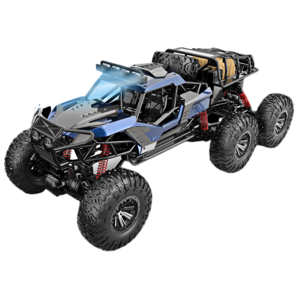1:6 Mașină Radio-Control: cu funcția lumină, 2.4G, USB, baterie și 6 roți (3 culori)