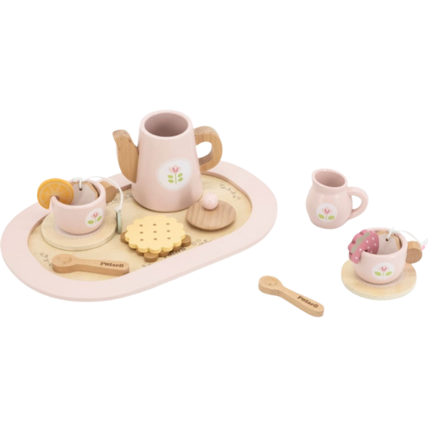 Set de ceai din lemn (roz)