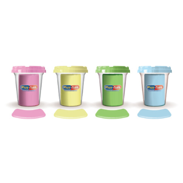 Set de plastilină în tub, pastel, 4 buc.