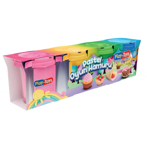 Set de plastilină în tub, pastel, 4 buc.