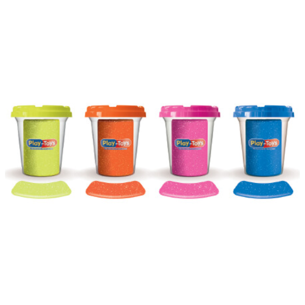 Set de plastilină în tub, neon, 4 buc.