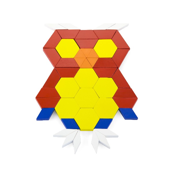 Set colorat de blocuri geometrice din lemn de 250 de piese