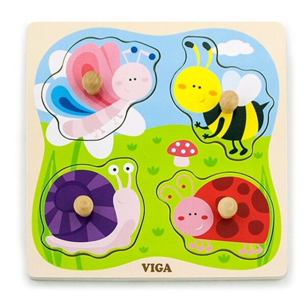 Puzzle din lemn cu buton 