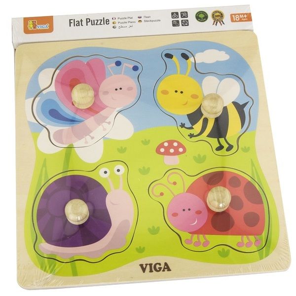 Puzzle din lemn cu buton 