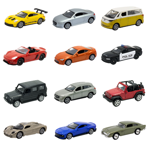 Коллекционные Металлические Машинки 1:60 WELLY, 12 моделей BLISTER (25A)
