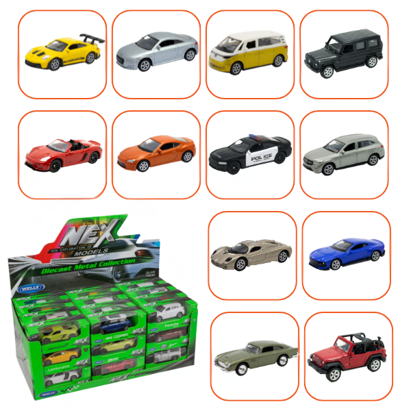 Коллекционные Металлические Машинки 1:60 WELLY, 12 моделей (25A)