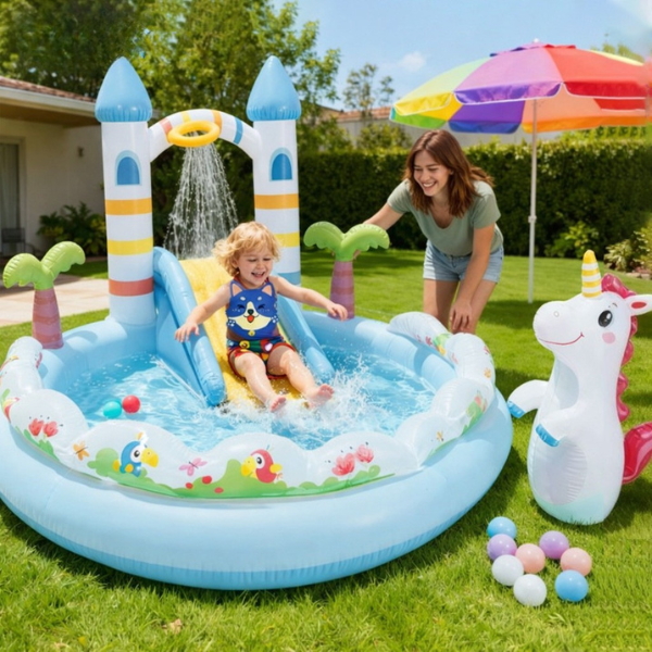 INTEX Надувной игровой центр "Замок Единорога", 196x178x127 см, 234 л, до 54 кг, 2+