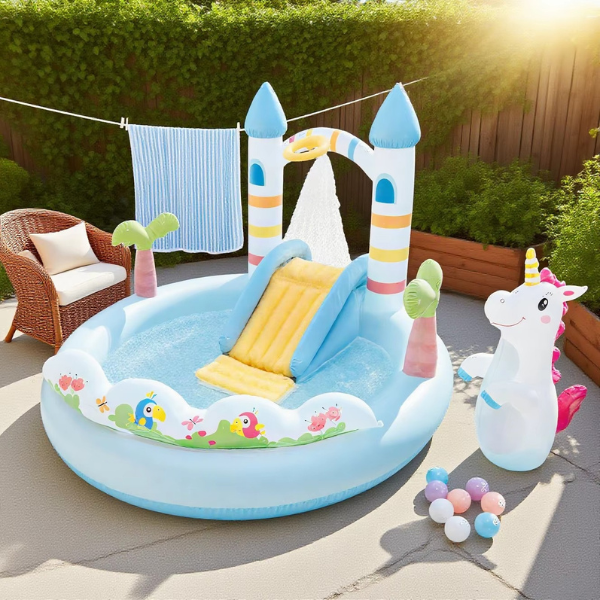 INTEX Надувной игровой центр "Замок Единорога", 196x178x127 см, 234 л, до 54 кг, 2+