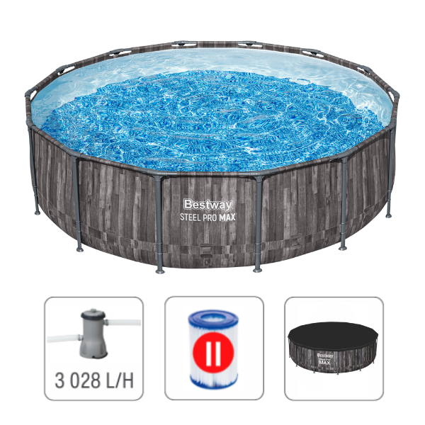 Bestway Бассейн STEEL PRO MAX Round 427x107 см, 13030Л, металлический каркас