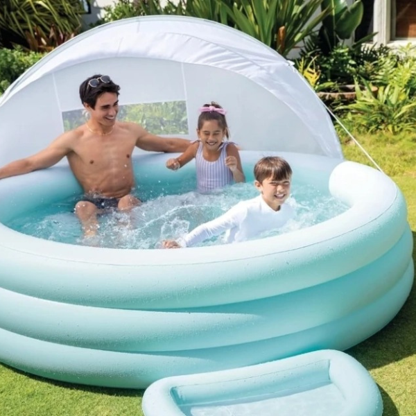 INTEX Надувной бассейн Swim Center™ Canopy Lounge с навесом, 277x221x137 см, 830Л, 3+