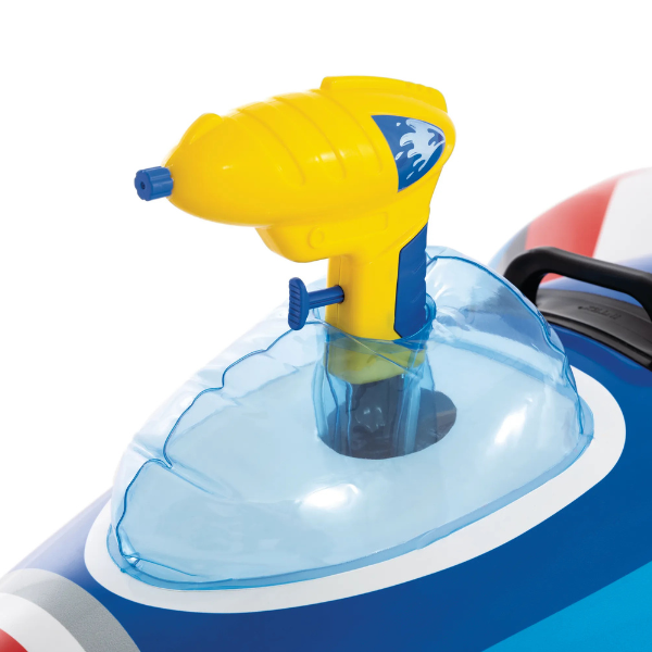 INTEX Plută-saltea gonflabilă “Avion de vânătoare cu pistol de apă” cu mâner, 112х91 cm, până la 40 kg, 3+, 2 culori