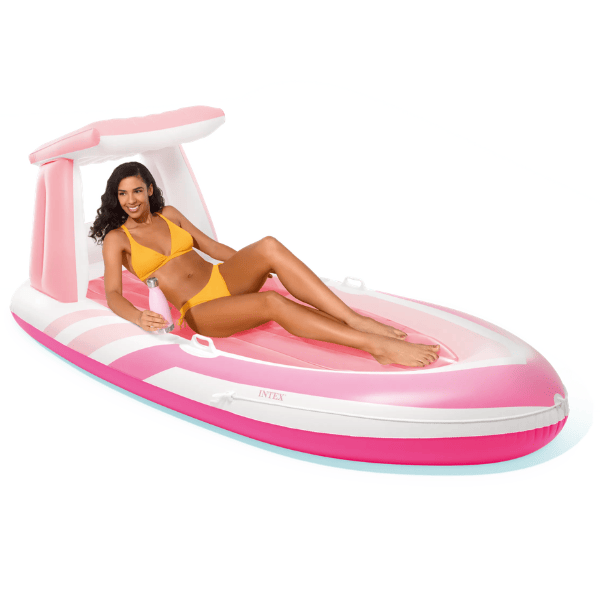 INTEX Plută gonflabilă "Pink Paradise Boat Float", 257 x 135 cm, până la 100 kg, 8+