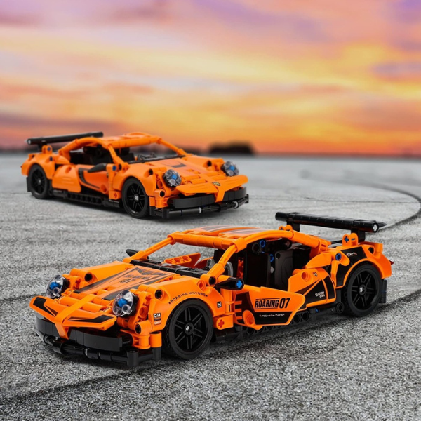 Set de construcție iM Master Mechanical Master „Supercar portocaliu”, cu inerție, 490 piese