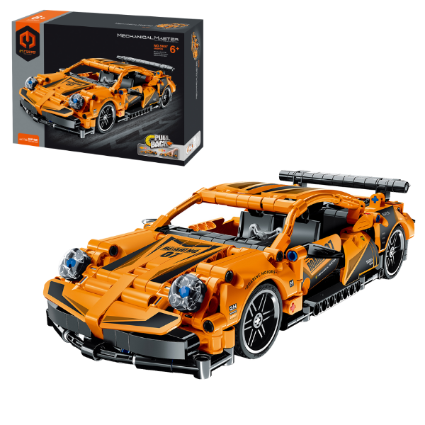 Set de construcție iM Master Mechanical Master „Supercar portocaliu”, cu inerție, 490 piese