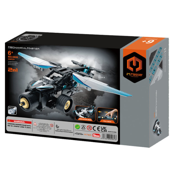 Конструктор 2 в 1, iM Master Mechanical Master "Гоночный автомобиль - самолет", с инерцией , 226 элем.