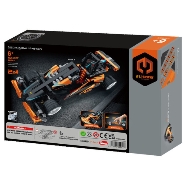 Конструктор 2 в 1, iM Master Mechanical Master "Гоночный автомобиль", с инерцией , 221 элем.