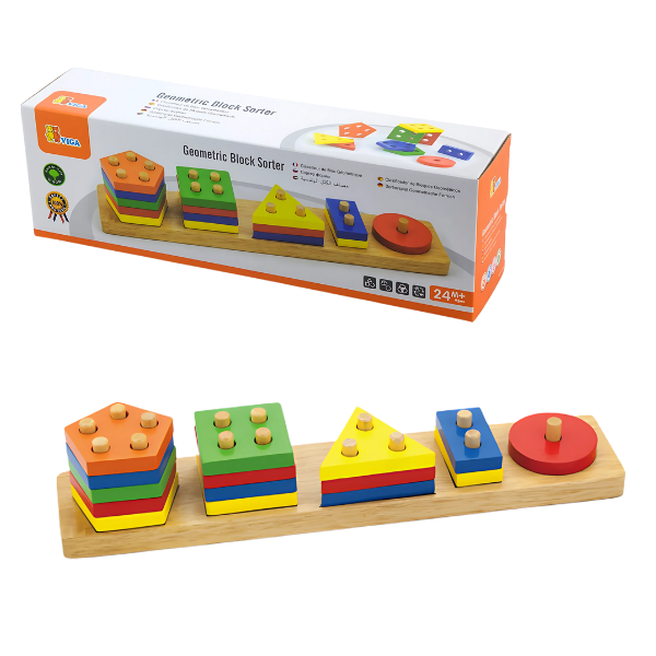 Купить  Деревянные игрушки / Montessori - Сортер 'Геометрические фигуры'..