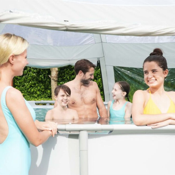 Bestway Cupolă rotundă pentru piscine, 600x600x295cm