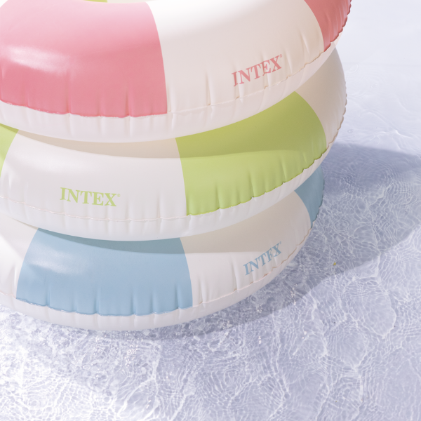 INTEX Надувной круг "Пляжный" Д 91 см, до 60кг, 9+, 3 цвета
