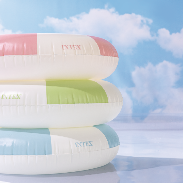 INTEX Надувной круг "Пляжный" Д 91 см, до 60кг, 9+, 3 цвета