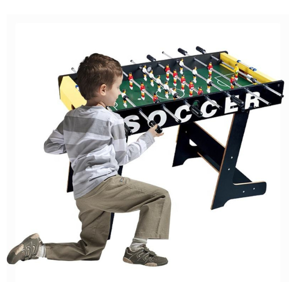 Masă de fotbal pliabilă din lemn, 117 × 61 × 80,5 cm
