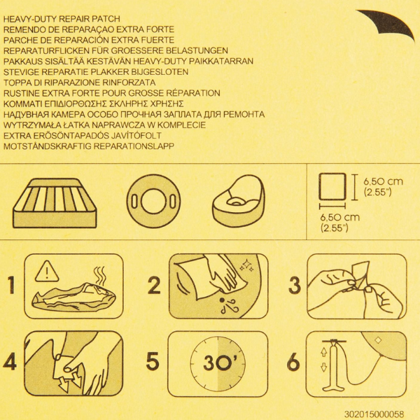 Bestway Set reparație 6,5 x 6,5 cm, plasturi autoadezivi, 10 buc