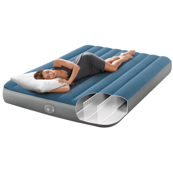 INTEX Saltea gonflabilă “Queen Prestige Downy” 152x203х25 cm cu pompa integrată  5V, până la 272 kg