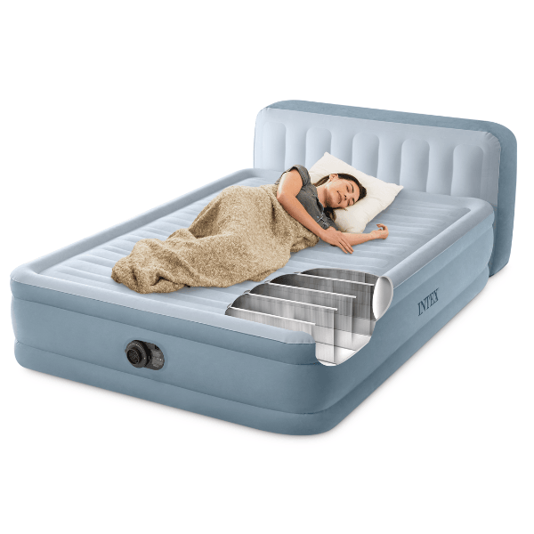 INTEX Saltea VELUR 152x236x86cm cu SPATAR si pompa, PLUSH