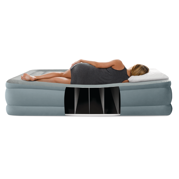 INTEX Надувная кровать "Velur Queen Premium Comfort" 152х203х46 см, встр.нас. 220В, до 272 кг